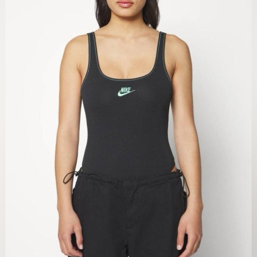 Nike Black Bodysuit with Teal Logo - Picture 10 of 11